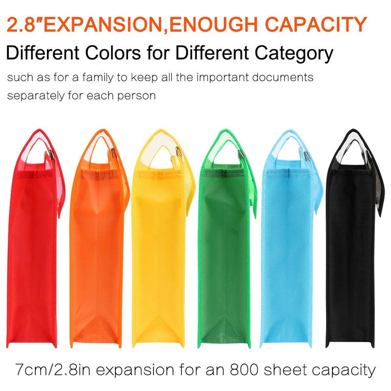 ABC life Plastic File Folder Poly Envelopes Expanding File Wallet Document Folder with Snap Closure  6 Pack A4/Letter Size Waterproof Accordion File Pouch for Office Organization (Assorted Color) - Image 2